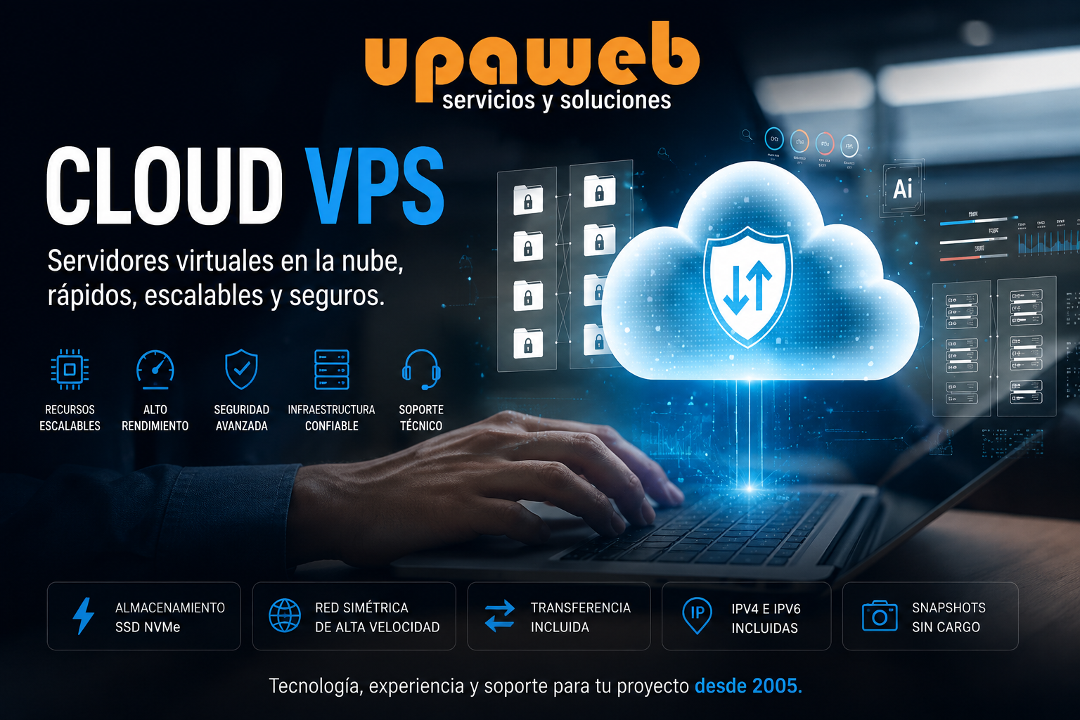Cloud VPS UpaWeb - servidores virtuales en la nube